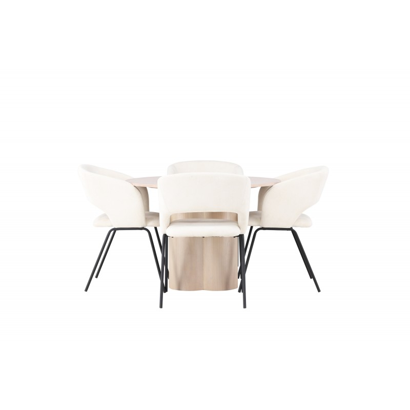 Olivia Spisebordssæt med Day Stole  - Off White og - Hvid