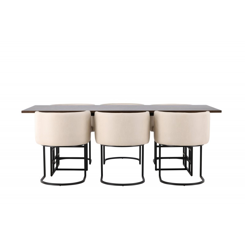 Spisebordssæt Ystad med Simrishamn Spisebordsstole - Beige og Mocca