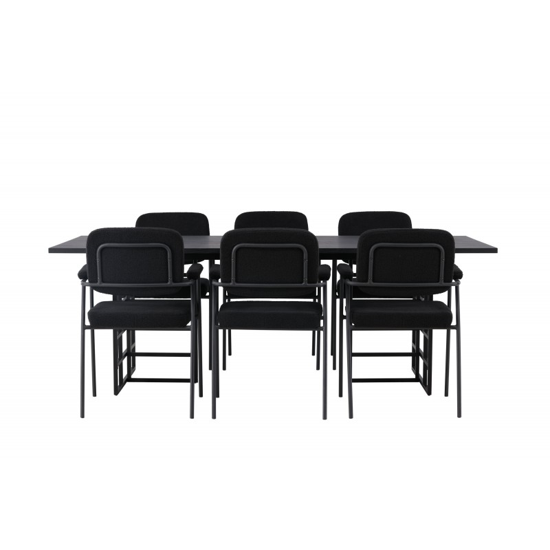 Spisebordssæt Ystad med Spisebordsstole Yesterday  - Sort