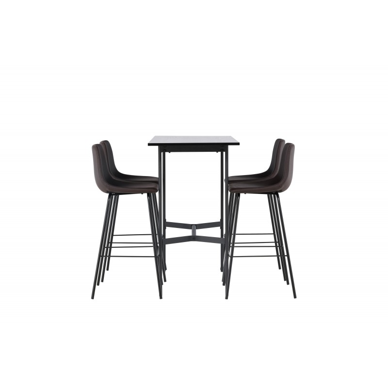 Bar sæt Rax med Spisebordsstole Alexi  - Sort og Brun