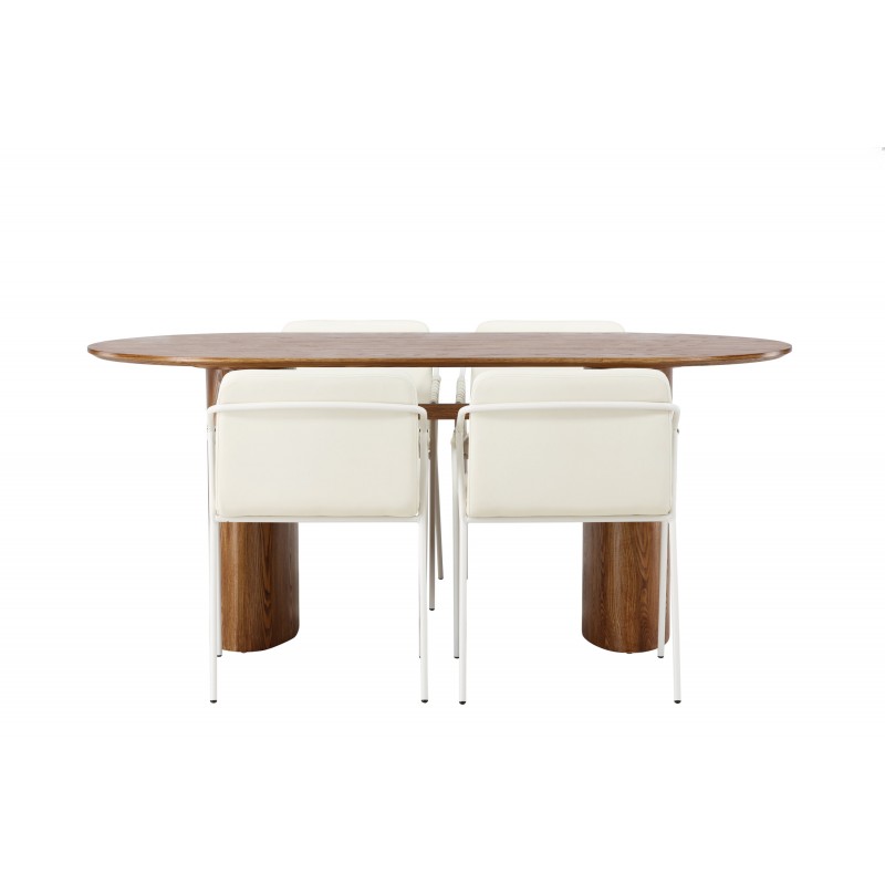Spisebordssæt Isolde med Tvist stole  - Beige og Natur