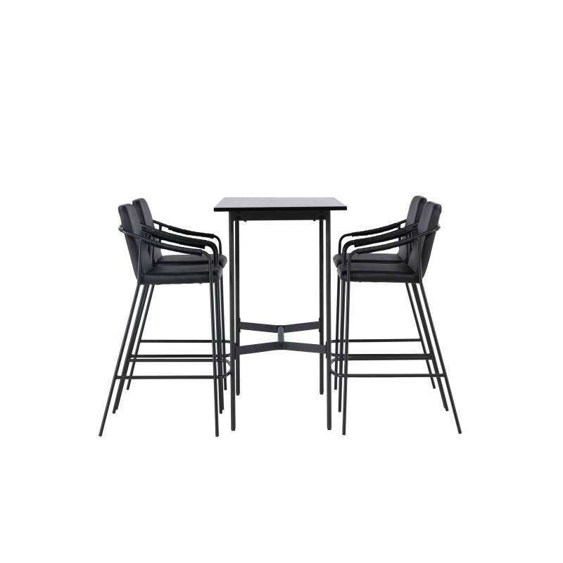 Barsæt Rax med Spisebordsstole Tvist  - Sort