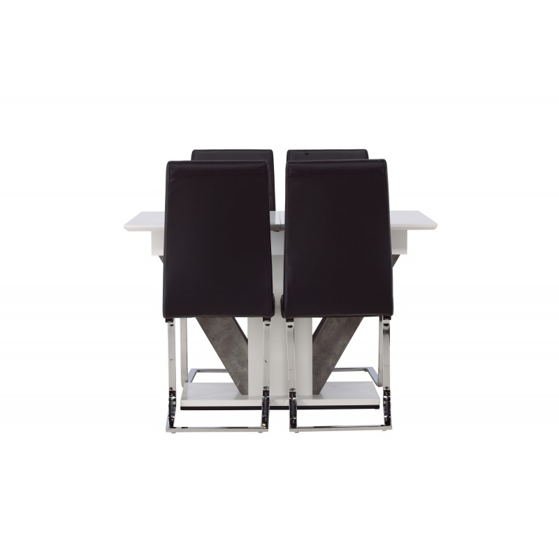 Spisebordssæt Disa med Tempo Spisebordsstole  - Sort og Hvid