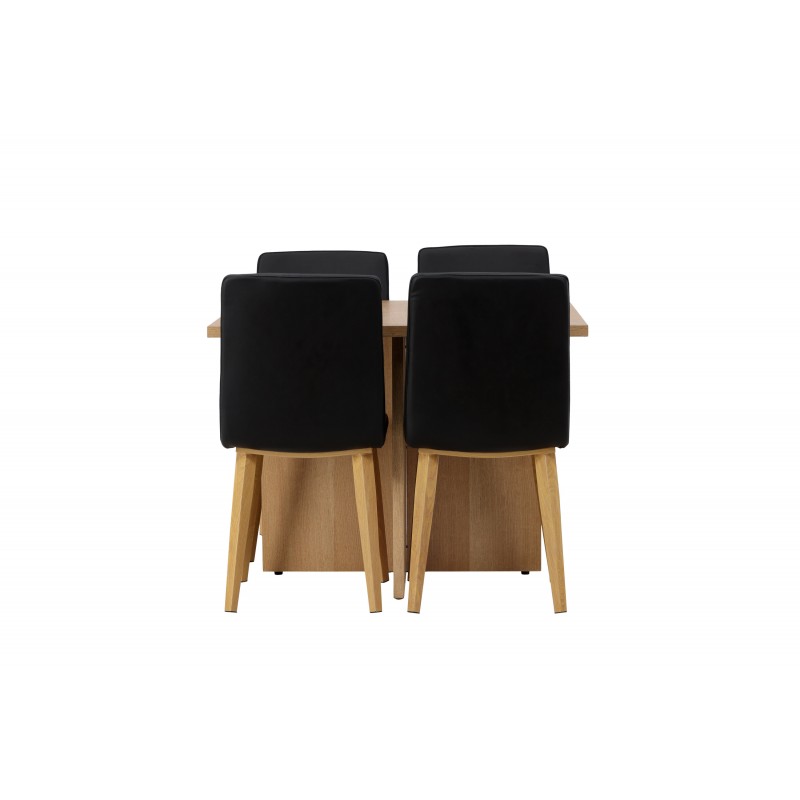 Spisestuesæt Leo med Spisebordsstole Today - Sort og Natur