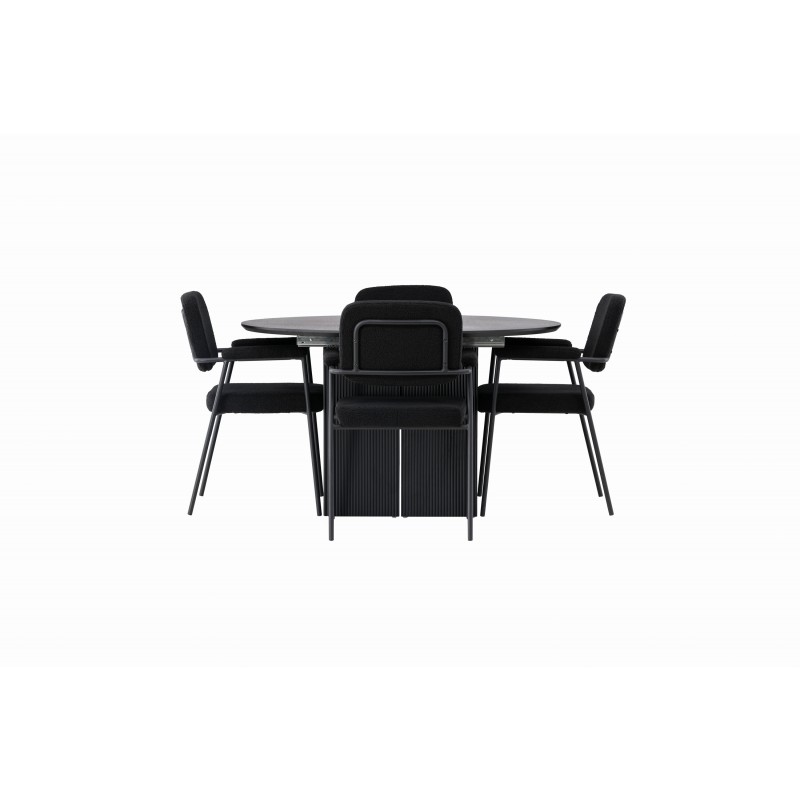 Spisebordssæt Matilda med stole Yesterday  - Sort