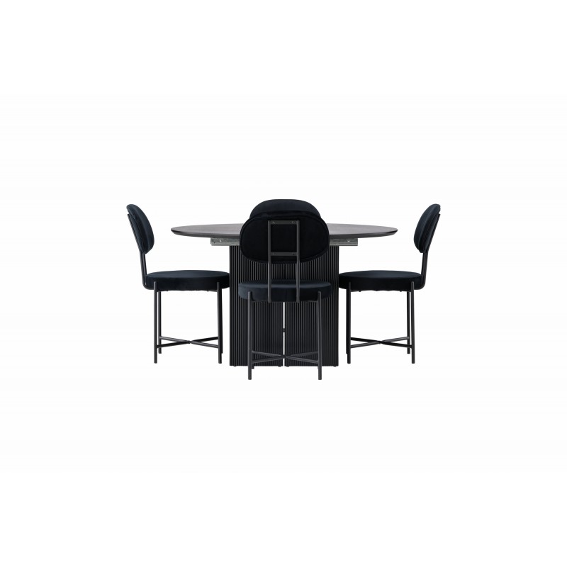 Spisebordssæt Matilda med stole Stella  - Sort
