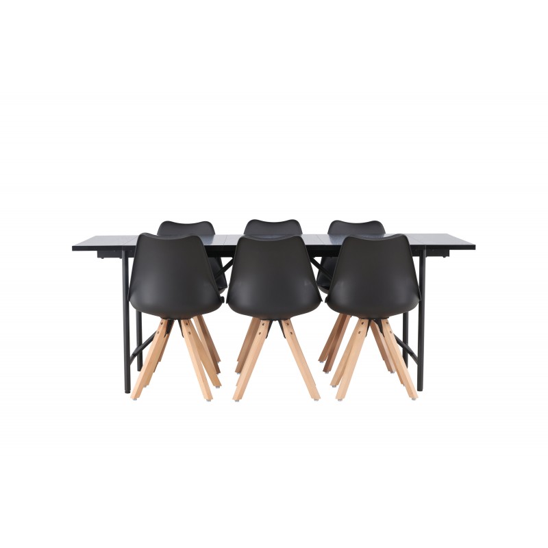 Spisebordssæt Astrid med Spisebordsstole Zeno - Sort