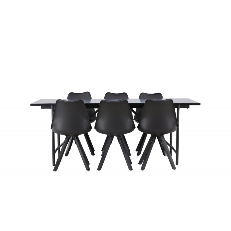 Spisebordssæt Astrid med Spisebordsstole Zeno  - Sort