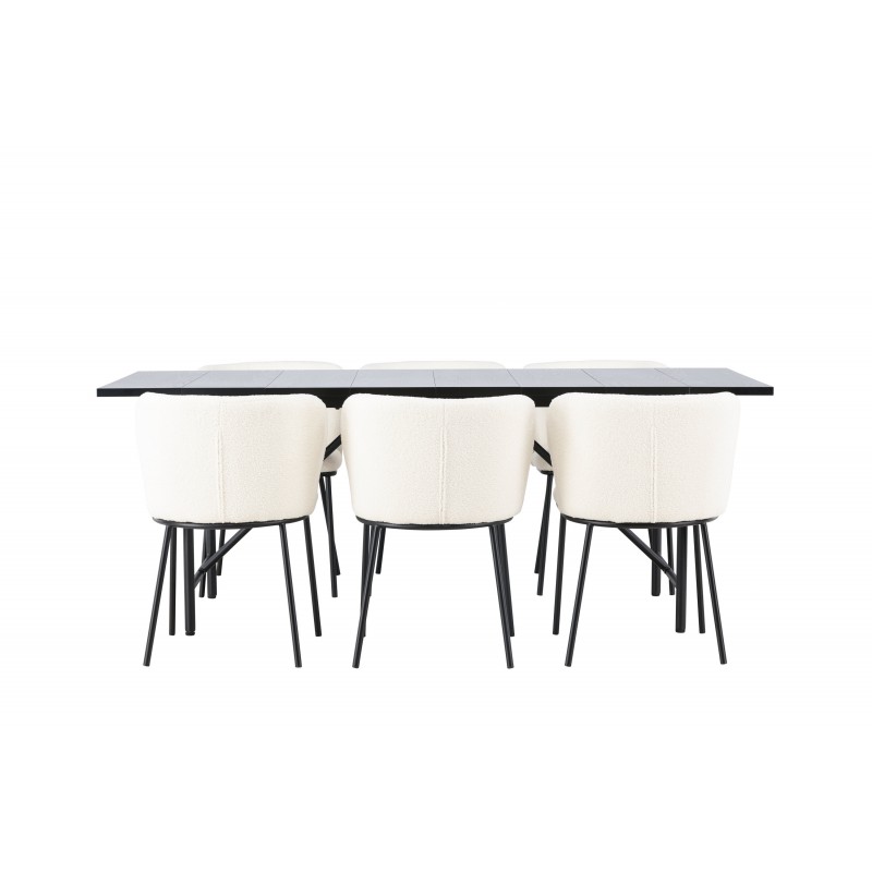 Spisebordssæt Astrid med Spisebordsstole Edina