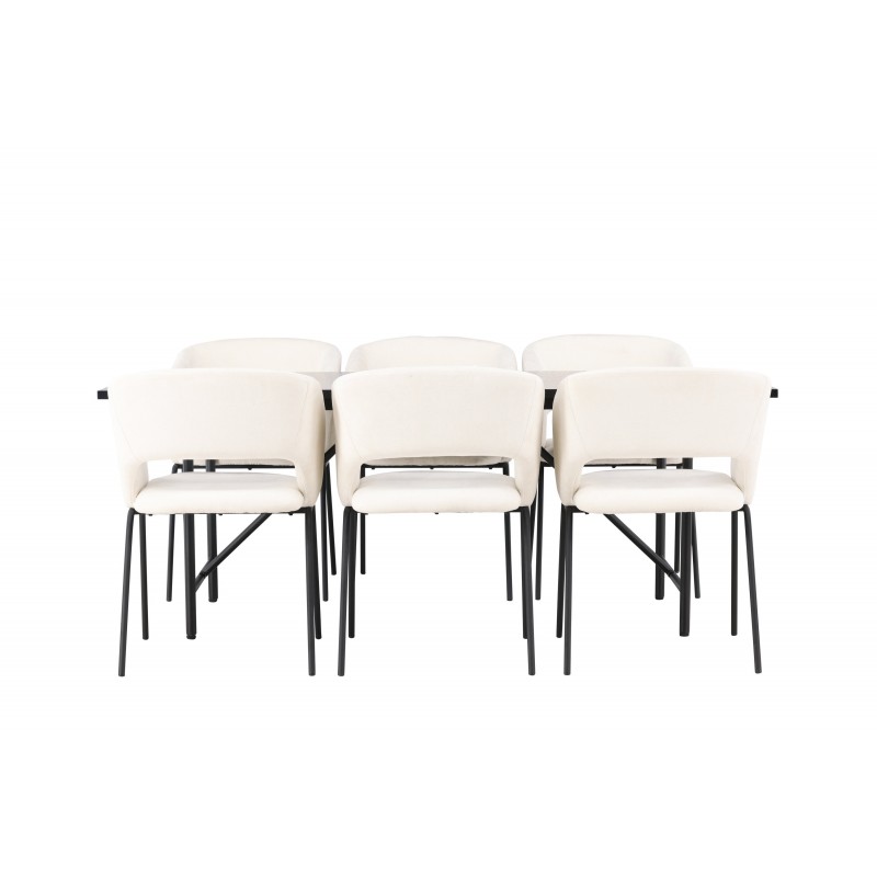 Spisebordssæt Astrid med Day Spisebordsstole - Sort og Off White