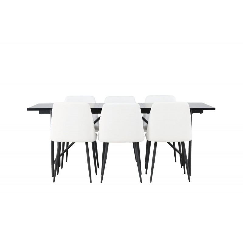 Spisebordssæt Astrid med Spisebordsstolene Night  - Sort og Hvid