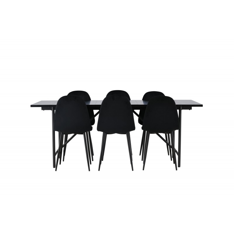 Spisebordssæt Astrid med Spisebordsstolene Polar - Sort