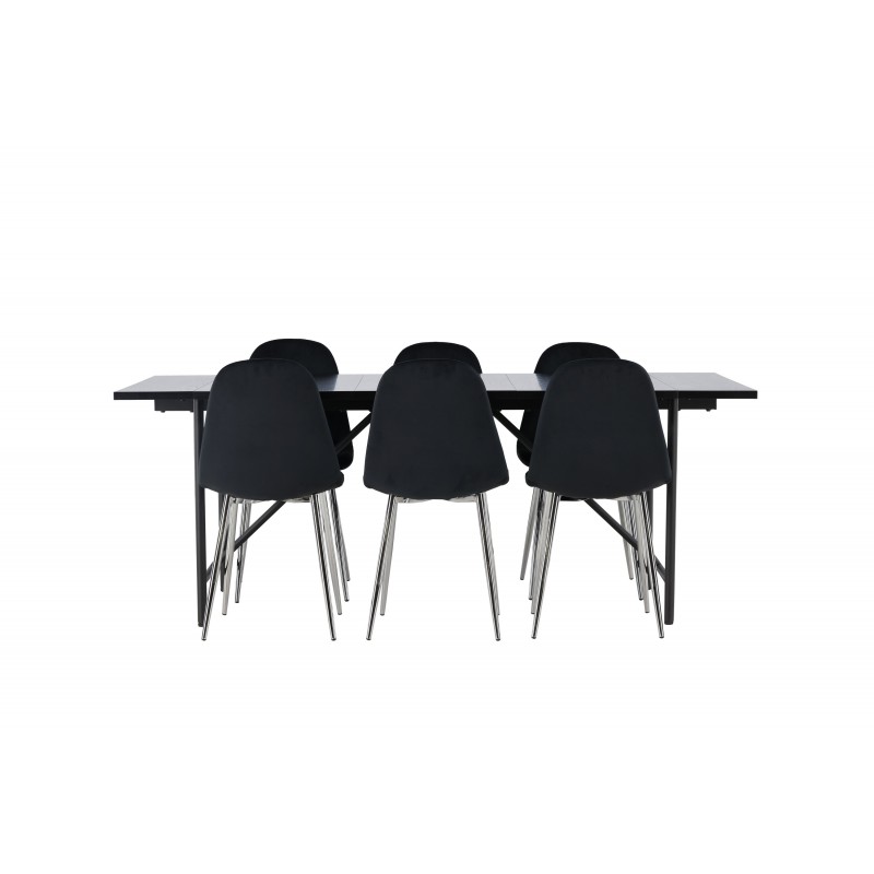 Spisebordssæt Astrid med Spisebordsstolene Polar  - Sort