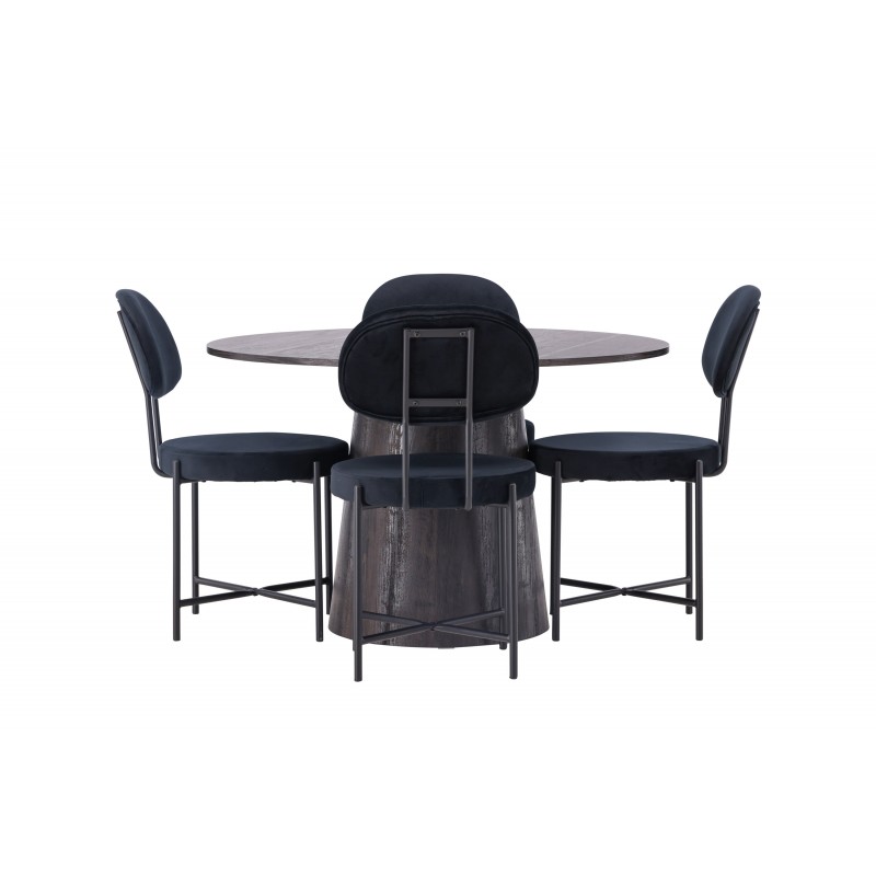 Spisestuesæt Lanzo med stole Stella  - Sort