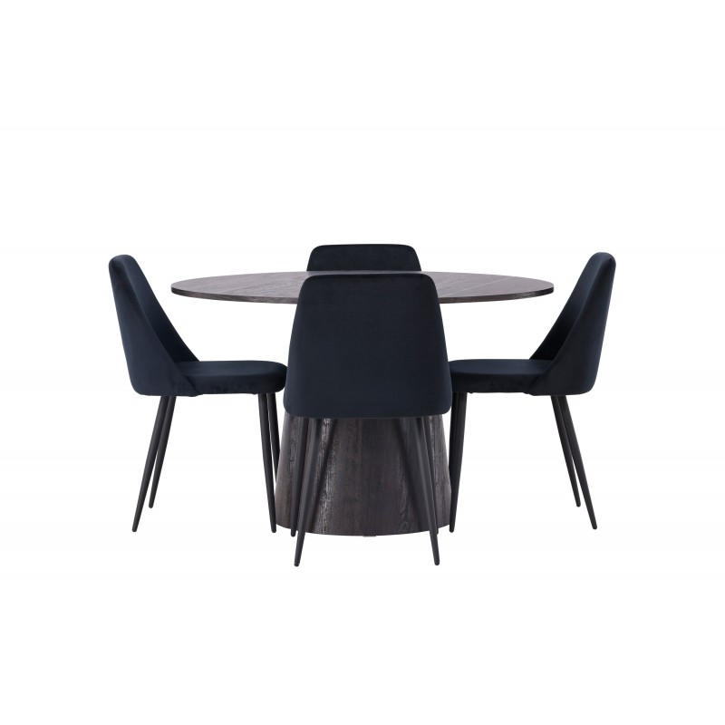 Rundt Spisebordssæt Lanzo med stole Night