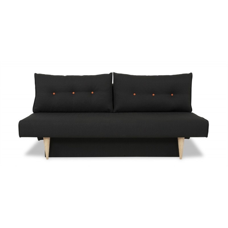 Vega sovesofa - 187 X 90 cm -  Sort Portland 100 og vendbar hynde