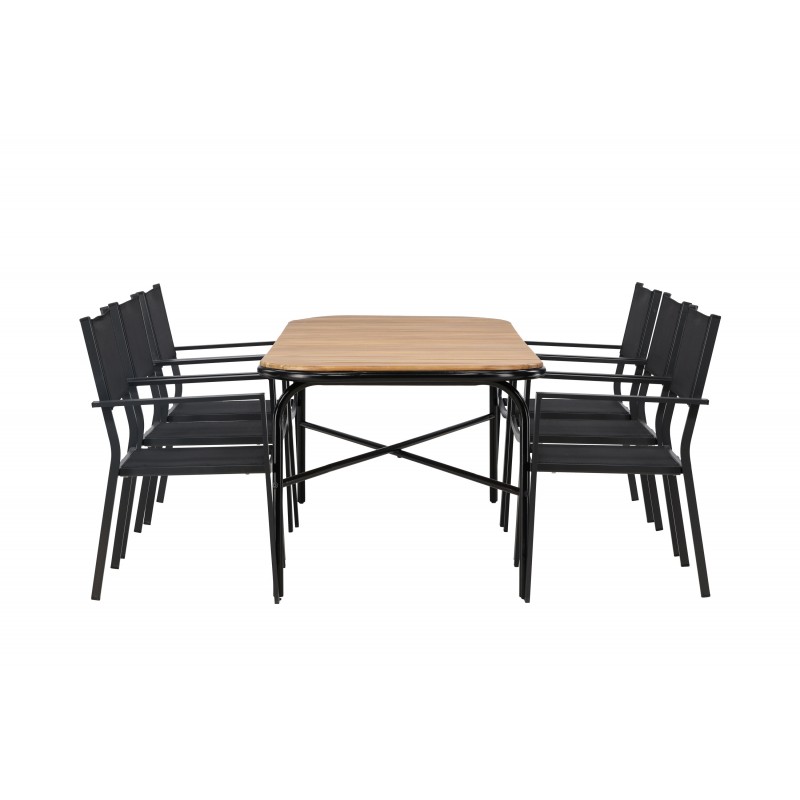 Holmbeck t Loungesæt - Havemøbelsæt - Sort,Natur