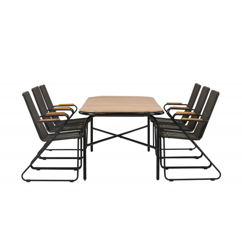 Holmbeck  Loungesæt - Havemøbelsæt - Sort,Natur