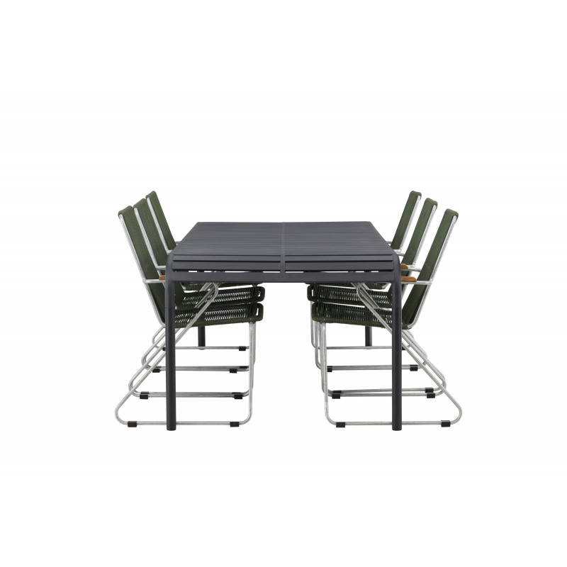 Borneo  Loungesæt - Havemøbelsæt - Sort,Grøn