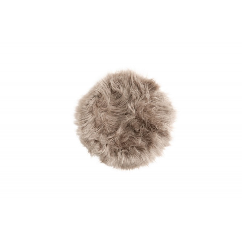 VENTURE DESIGN Katy sædeskind, rund - brun akryl falsk pels (Ø34)