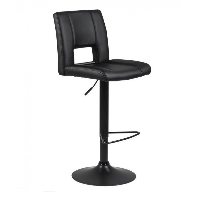 Barstol Signature Milora - sort PU-læder med drejefunktion og højdejustering, stålstel, 2 stk