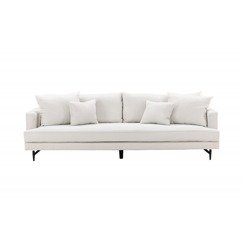 VENTURE DESIGN Sofia 3 pers. sofa - beige polyester og sort stål