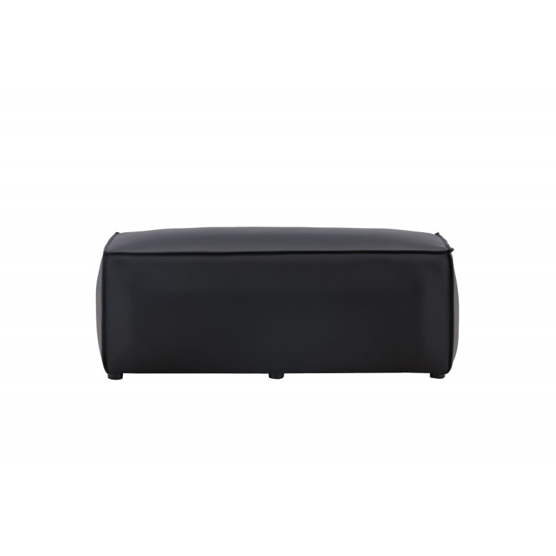 VENTURE DESIGN Palmero puf, rektangulær - mat sort PU og MDF (119x59)