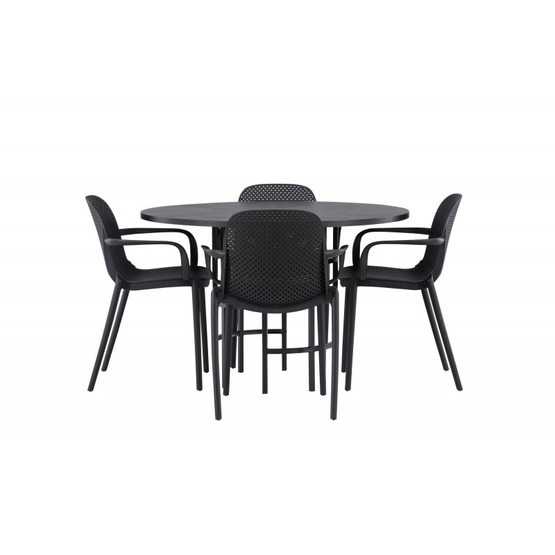 Copenhagen Rundt Spisebordssæt - Sort