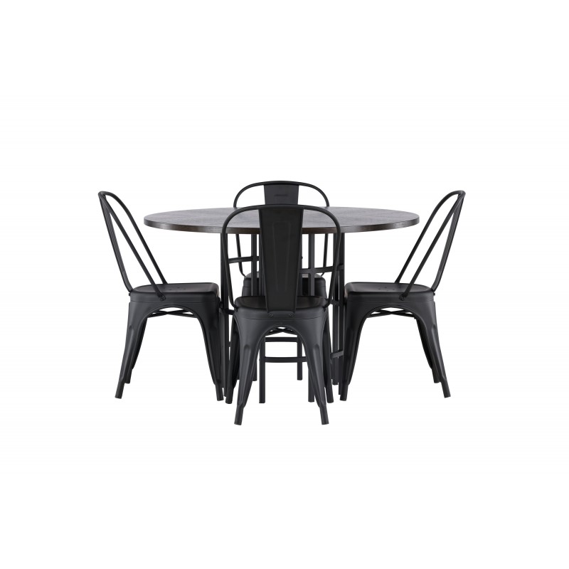 Copenhagen Rundt Spisebordssæt  - Sort og Mocca
