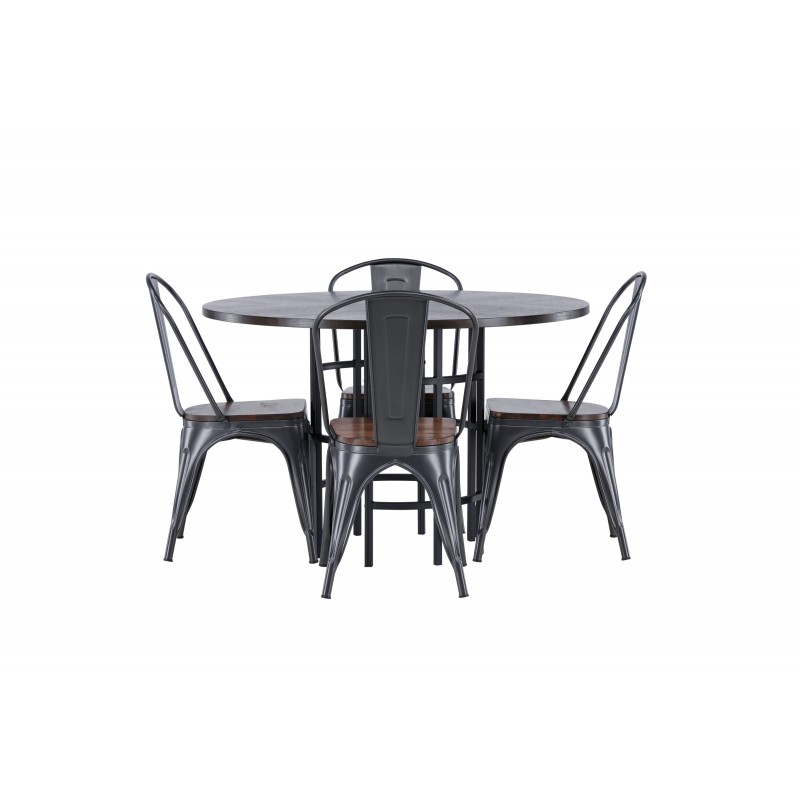 Copenhagen Rundt Spisebordssæt  - Mocca og Valnød