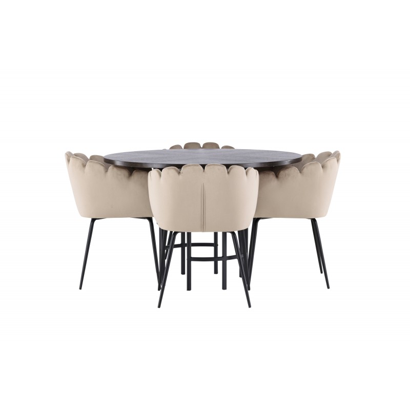 Copenhagen Rundt Spisebordssæt - Beige og Mocca