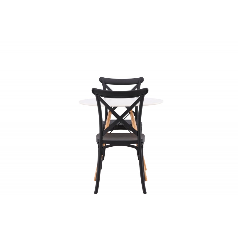 Danburi Rundt Spisebordssæt - Sort og Hvid