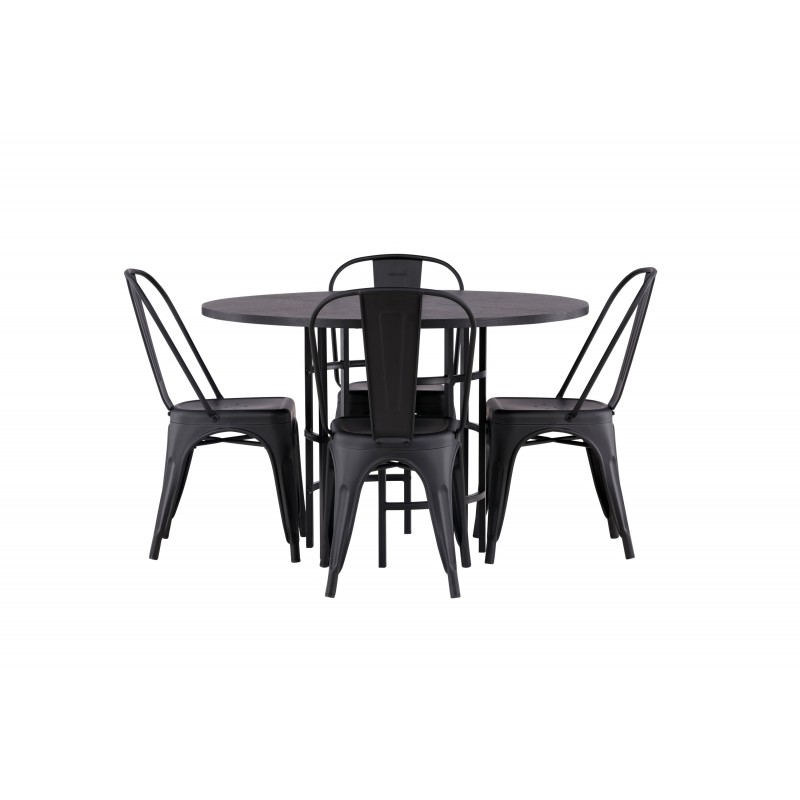 Copenhagen Rundt Spisebordssæt  - Sort