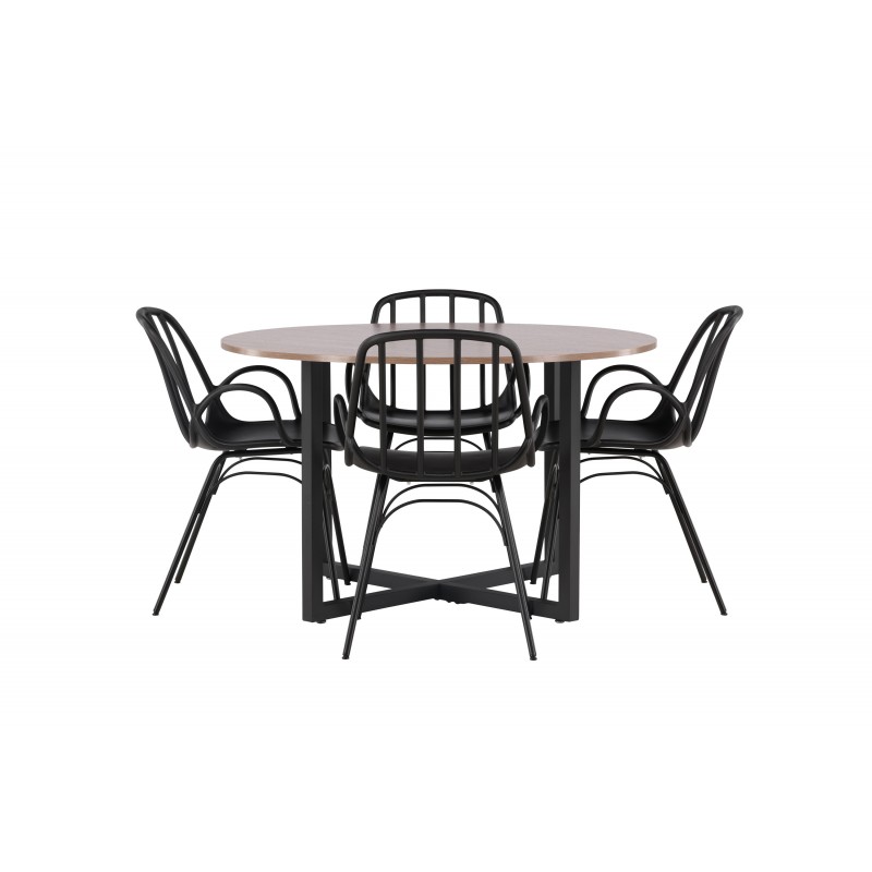 Rundt Spisebordssæt Durango med stole Dyron