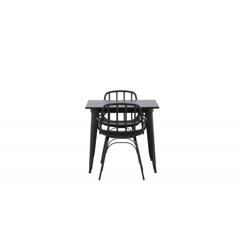 Spisebordssæt Tempe med Spisebordsstole Dyron - Sort