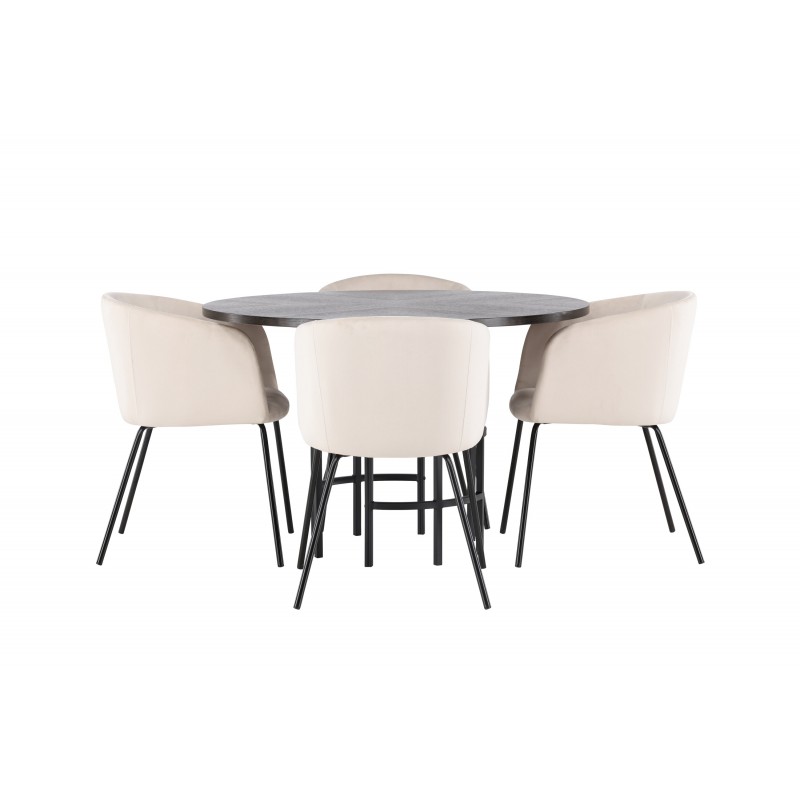 Copenhagen Rundt Spisebordssæt  - Beige og Mocca