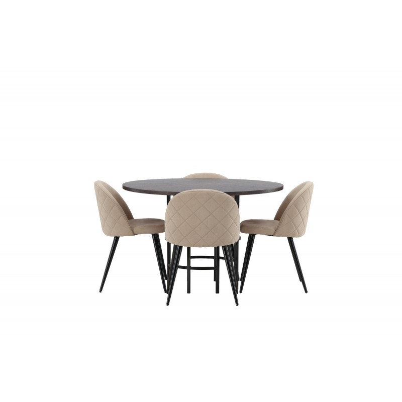 Copenhagen Rundt Spisebordssæt - Beige og Mocca