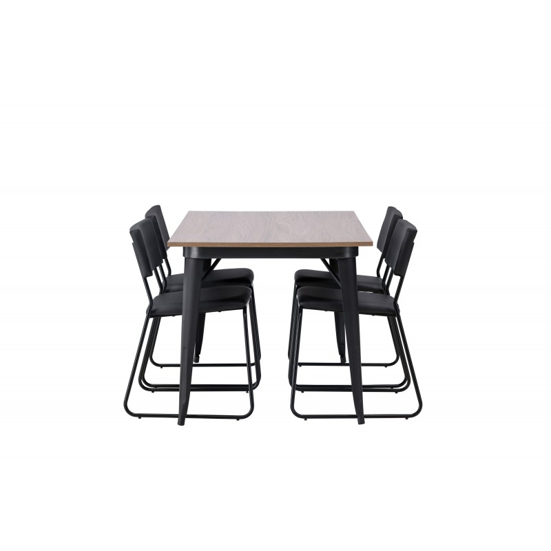 Tempe Spisebordssæt  - Sort og Valnød