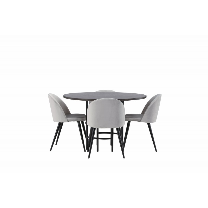 Copenhagen Rundt Spisebordssæt - Grå og Mocca