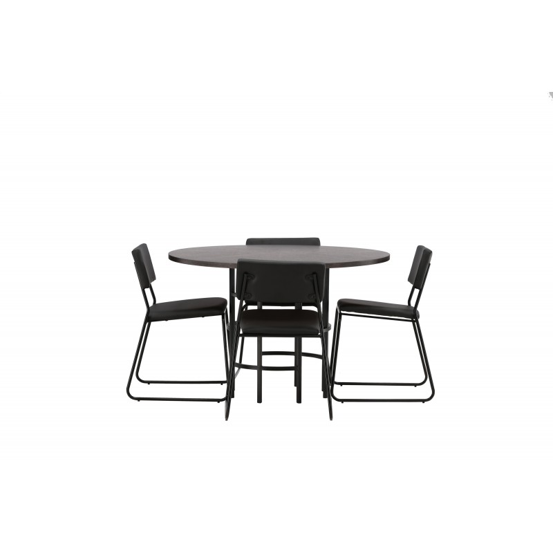 Copenhagen Rundt Spisebordssæt - Sort og Mocca