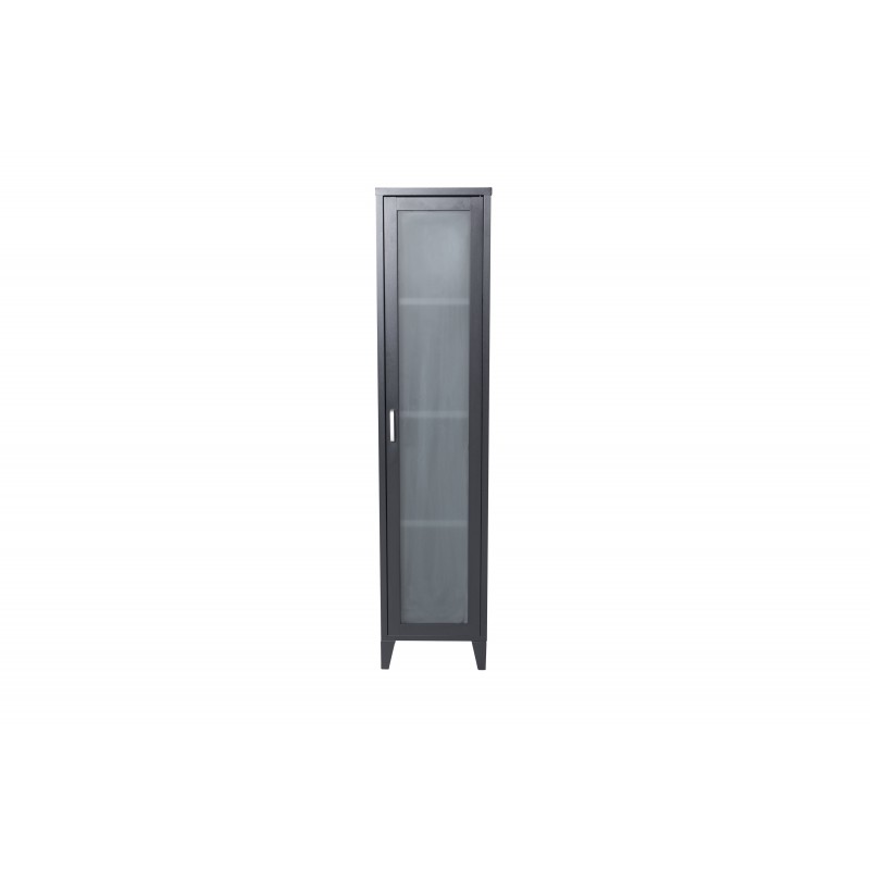 Acero vitrineskab 1 låge, 4 hylder, sort