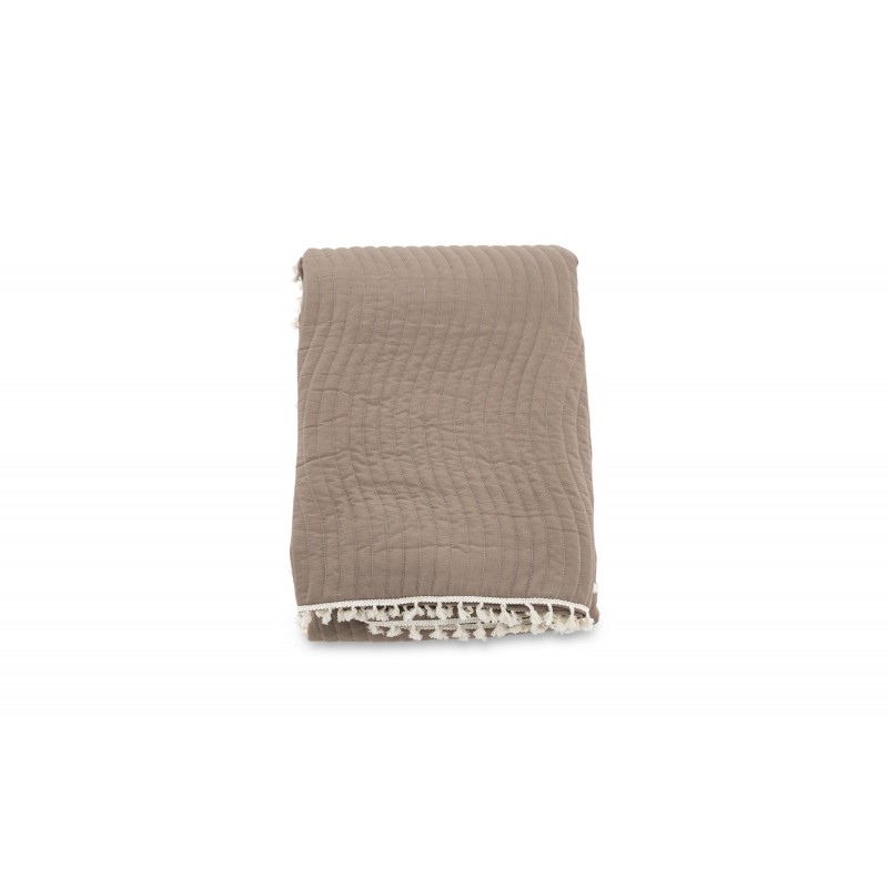 Lias Sengetæppe - Brun og - Off White