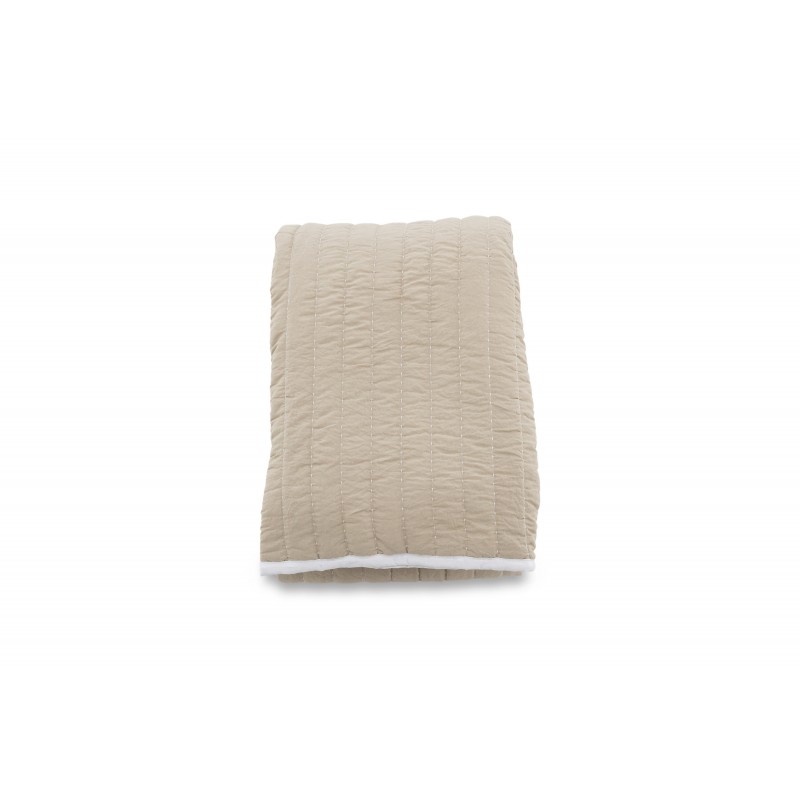 Juni Sengetæppe  - Beige og Hvid