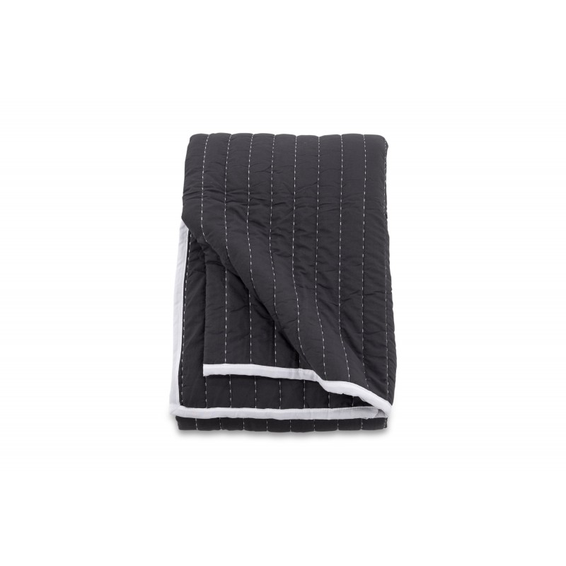 Juni Sengetæppe  - Antracit og Hvid