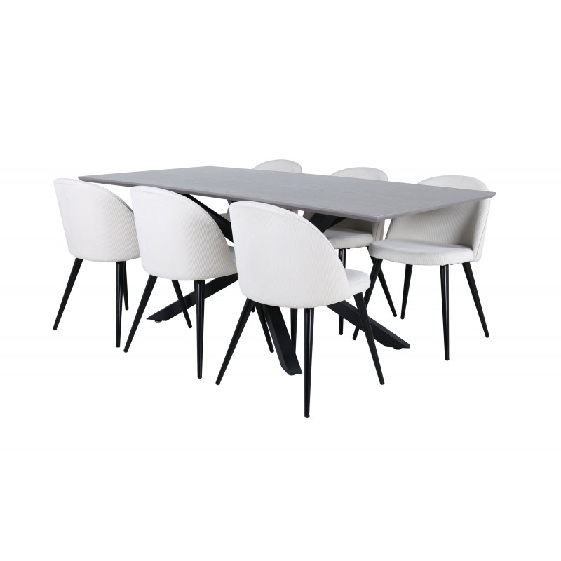 Piazza t Spisebordssæt  - Beige og Sort og Grå