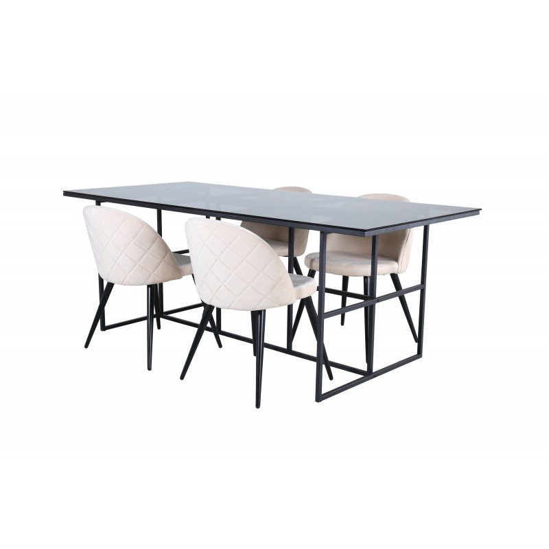 Leif t Spisebordssæt  - Beige og Sort