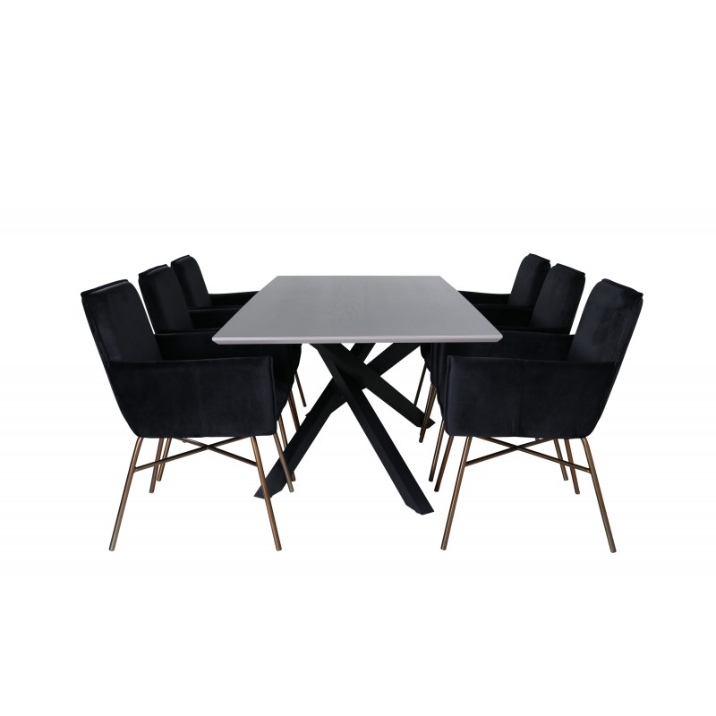 Piazza e Spisebordssæt  - Sort og Kobber