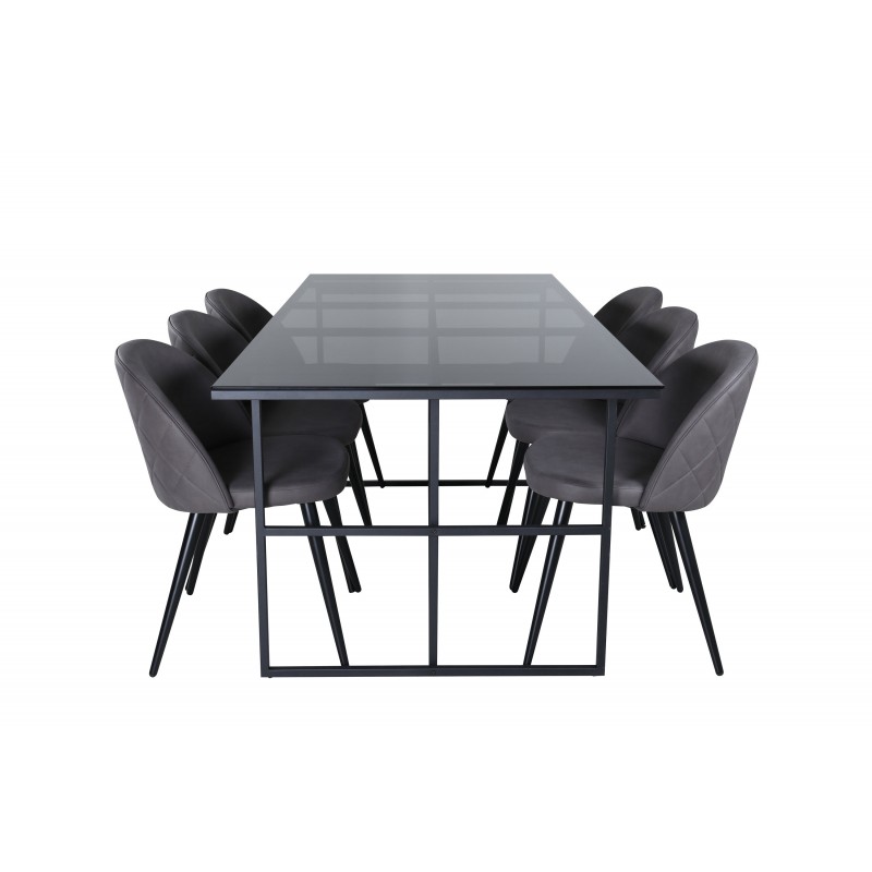 Leif  Spisebordssæt  - Sort og Grå