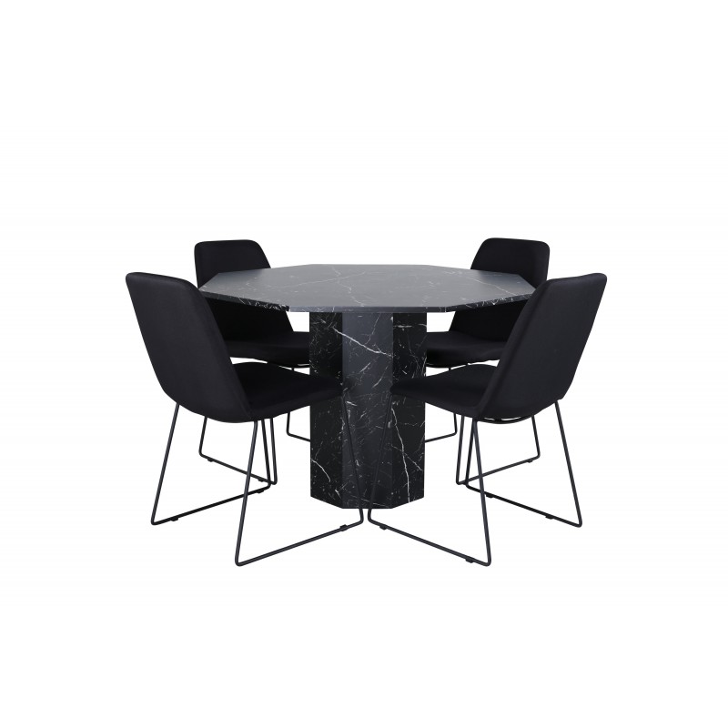 Marbs Rundt Spisebordssæt  - Sort