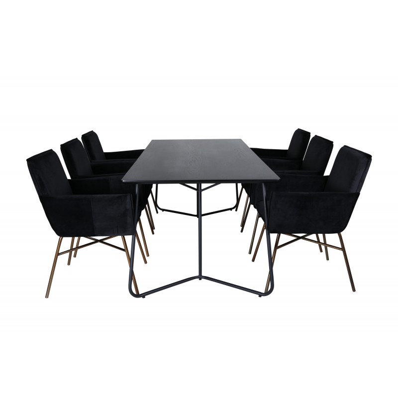 Petra t Spisebordssæt  - Sort og Kobber